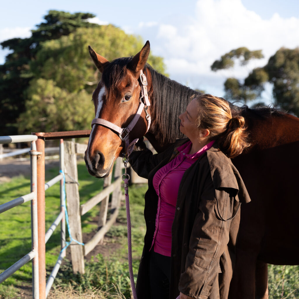 Anita with Stella, Equine Reflections first therapy horse.